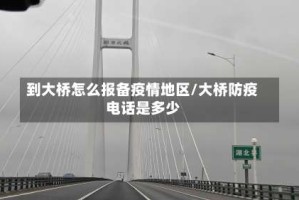 到大桥怎么报备疫情地区/大桥防疫电话是多少