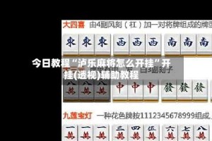 今日教程“泸乐麻将怎么开挂”开挂(透视)辅助教程