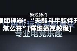 玩家辅助神器：“天酷斗牛软件开挂怎么开”(详细透视教程)