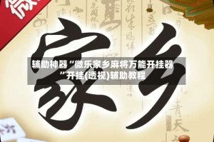 辅助神器“微乐家乡麻将万能开挂器”开挂(透视)辅助教程