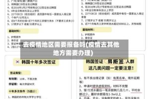 去疫情地区需要报备吗(疫情去其他地方需要办理)