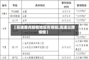 【高速重点疫情地区有哪些,高速公路 疫情】