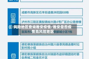 风险地区查询雅安疫情/雅安是否疫情高风险地区