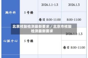 北京核酸检测最新要求／北京市核酸检测最新要求