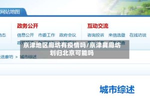 京津地区廊坊有疫情吗/京津冀廊坊划归北京可能吗