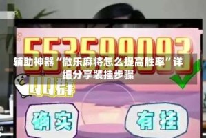 辅助神器“微乐麻将怎么提高胜率”详细分享装挂步骤