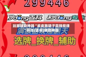 玩家辅助神器“皮皮跑胡子赢钱规律”开挂(透视)辅助神器