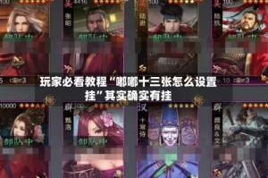 玩家必看教程“嘟嘟十三张怎么设置挂”其实确实有挂