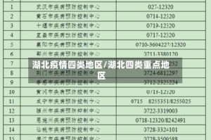 湖北疫情四类地区/湖北四类重点地区