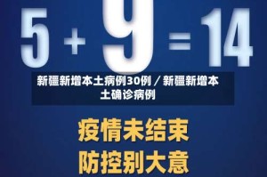 新疆新增本土病例30例／新疆新增本土确诊病例