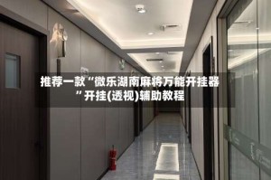 推荐一款“微乐湖南麻将万能开挂器”开挂(透视)辅助教程