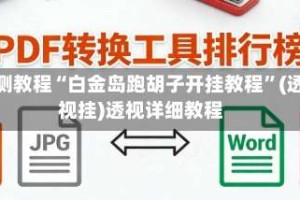 实测教程“白金岛跑胡子开挂教程”(透视挂)透视详细教程