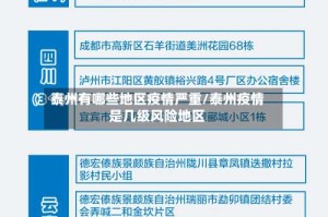 泰州有哪些地区疫情严重/泰州疫情是几级风险地区
