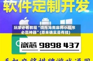 玩家必看教程“微乐海南麻将小程序必赢神器”(原来确实是有挂)