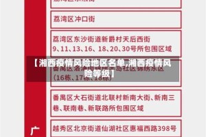 【湘西疫情风险地区名单,湘西疫情风险等级】
