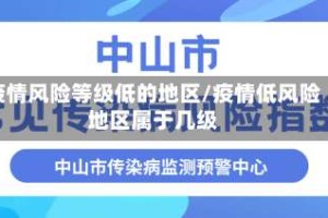 疫情风险等级低的地区/疫情低风险地区属于几级
