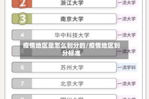 疫情地区是怎么划分的/疫情地区划分标准