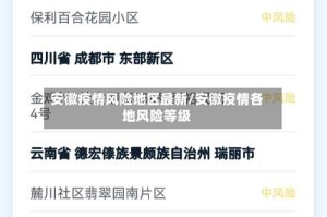 安徽疫情风险地区最新/安徽疫情各地风险等级