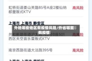 外地哪些地区有疫情风险/外省哪里有疫情
