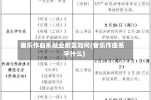 音乐作曲系就业前景如何(音乐作曲系学什么)