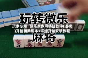 玩家必知“微乐家乡麻将挂软件(透视)开挂辅助脚本+详细开挂安装教程