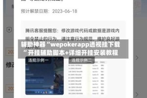 辅助神器“wepokerapp透视挂下载”开挂辅助脚本+详细开挂安装教程