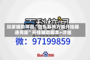 玩家辅助神器“微乐麻将万能开挂器通用版”开挂辅助脚本+详细