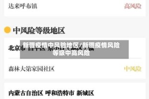 新疆疫情中风险地区/新疆疫情风险等级中高风险