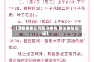 【涉疫地区如何取消疫情,取消疫情防控】