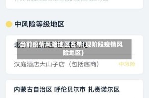 当前疫情风险地区名单(现阶段疫情风险地区)