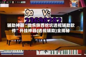 辅助神器“微乐陕西挖坑透视辅助软件”开挂神器{透视辅助}全揭秘