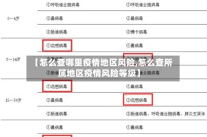 【怎么查哪里疫情地区风险,怎么查所属地区疫情风险等级】