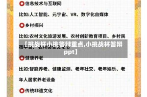 【挑战杯小挑答辩重点,小挑战杯答辩ppt】