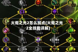 火炬之光2怎么加点(火炬之光2全技能详解)