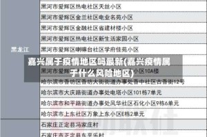 嘉兴属于疫情地区吗最新(嘉兴疫情属于什么风险地区)