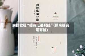 实操教程“德友汇透视挂”(原来确实是有挂)