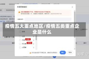 疫情五大重点地区/疫情五类重点企业是什么