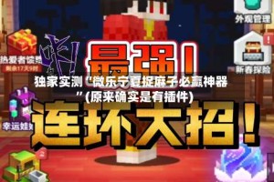 独家实测“微乐宁夏捉麻子必赢神器”(原来确实是有插件)