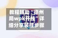 教程辅助“德州局wpk开挂”详细分享装挂步骤
