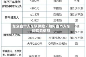 怎么查个人车辆保险／如何查本人车辆保险信息