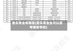 音乐专业有哪些(音乐专业生可以报考哪些学校)