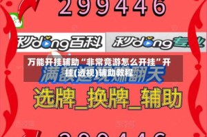 万能开挂辅助“非常竞游怎么开挂”开挂(透视)辅助教程