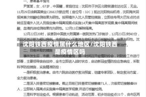 沈阳铁西疫情属什么地区/沈阳铁西是疫情区吗