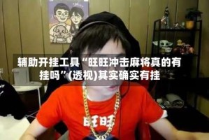 辅助开挂工具“旺旺冲击麻将真的有挂吗”(透视)其实确实有挂