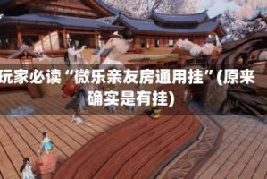 玩家必读“微乐亲友房通用挂”(原来确实是有挂)