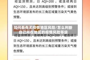 如何看有无疫情地区风险/怎么判断自己所在地区的疫情风险等级