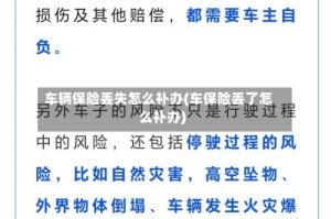 车辆保险丢失怎么补办(车保险丢了怎么补办)