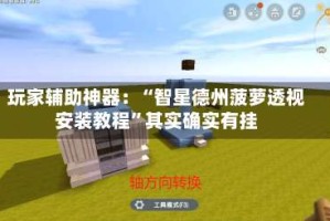 玩家辅助神器：“智星德州菠萝透视安装教程”其实确实有挂