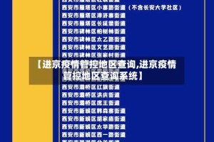 【进京疫情管控地区查询,进京疫情管控地区查询系统】