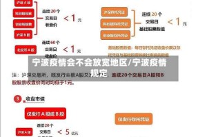 宁波疫情会不会放宽地区/宁波疫情规定